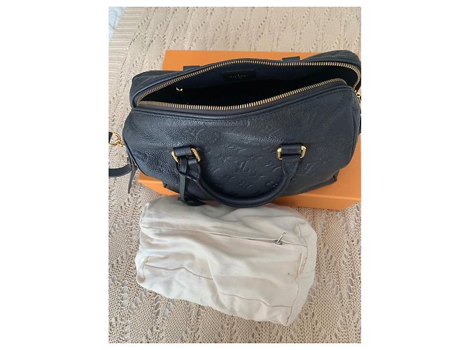 Louis Vuitton Speedy Lederprägung Marineblau - Ansicht 4