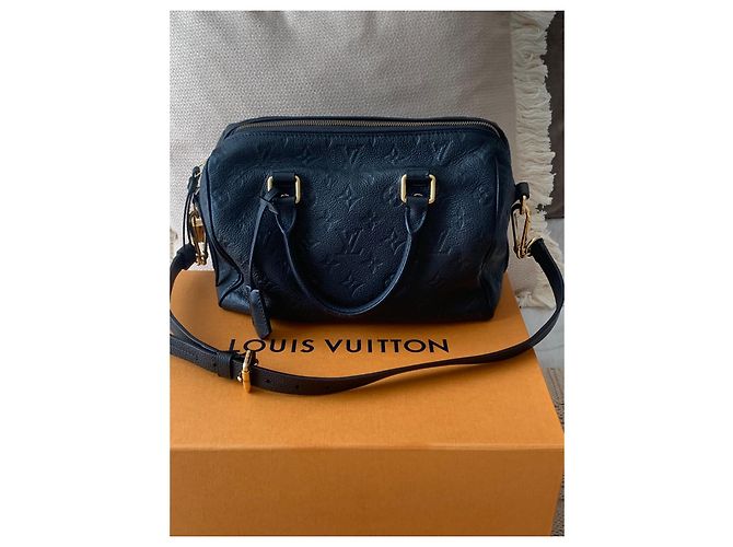 Louis Vuitton Speedy Lederprägung Marineblau - Ansicht 5