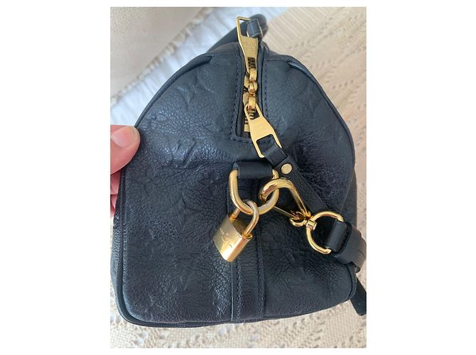 Louis Vuitton Speedy Lederprägung Marineblau - Ansicht 7
