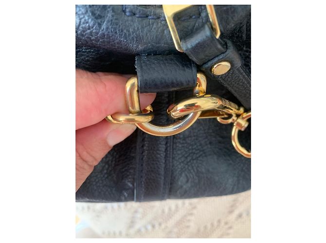 Louis Vuitton Speedy Lederprägung Marineblau - Ansicht 8