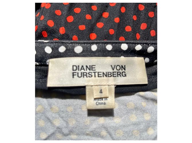 Diane Von Furstenberg Vestido wrap de jersey de seda Ferma DvF com bolinhas, US 4, UK 8 Multicor - vista 2