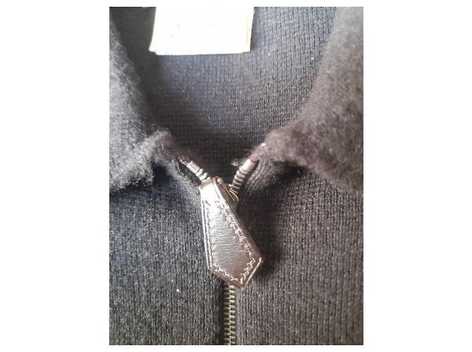 Hermès Pulôver de manga longa em cashmere com colarinho de caminhoneiro Preto - vista 3