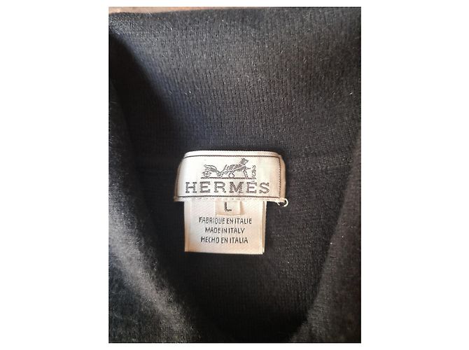 Hermès Pulôver de manga longa em cashmere com colarinho de caminhoneiro Preto - vista 4