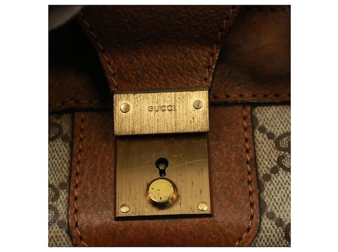 Gucci Borsa Boston GG Supreme in PVC beige Auth mr177 - vista 17