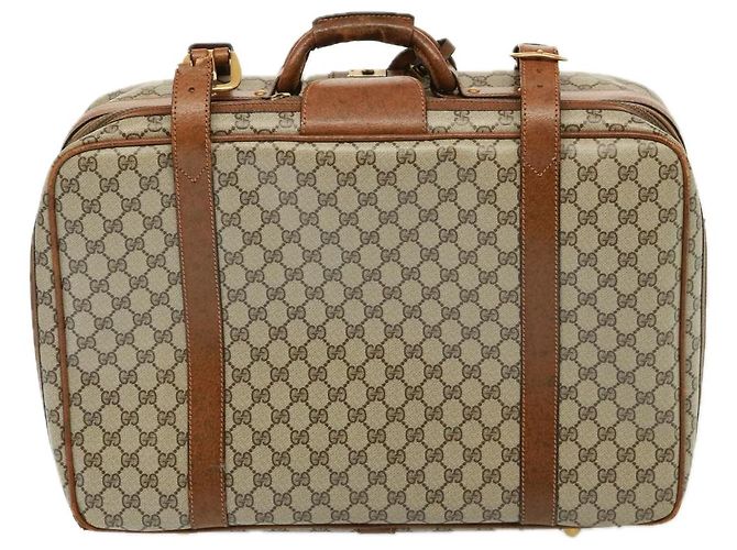 Gucci Borsa Boston GG Supreme in PVC beige Auth mr177 - vista 3
