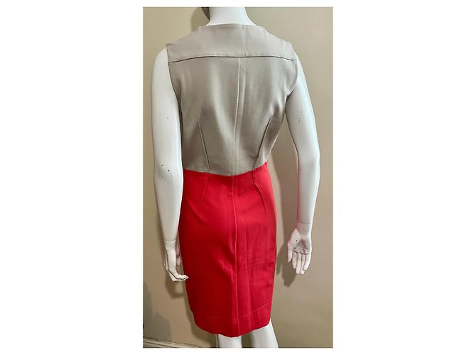 Parquet Farbblock-Kleid von DvF Diane Von Furstenberg Rot Beige - Ansicht 2