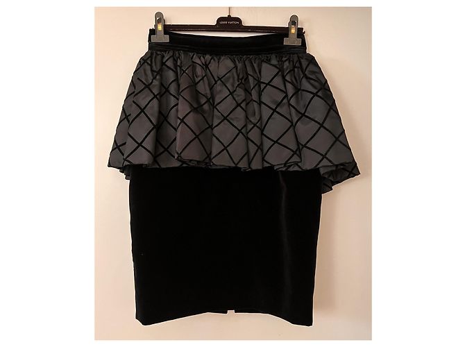 Autre Marque Falda basca de terciopelo negro NATAN - vista 2