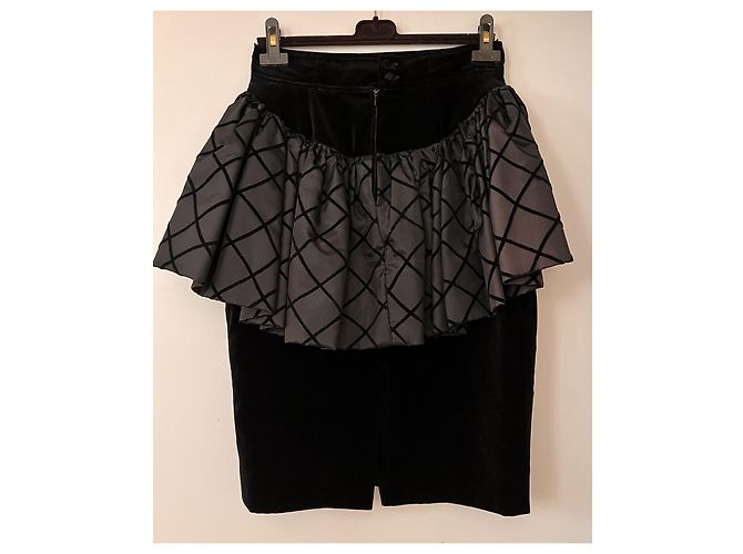 Autre Marque Falda basca de terciopelo negro NATAN - vista 3