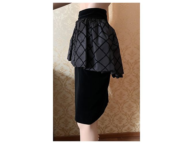 Autre Marque Falda basca de terciopelo negro NATAN - vista 7
