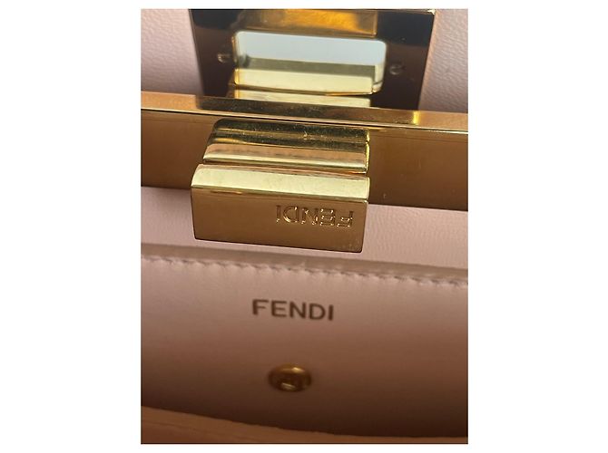 Borsa Fendi Peekaboo I SEE U in pelle di struzzo gialla Giallo - vista 13