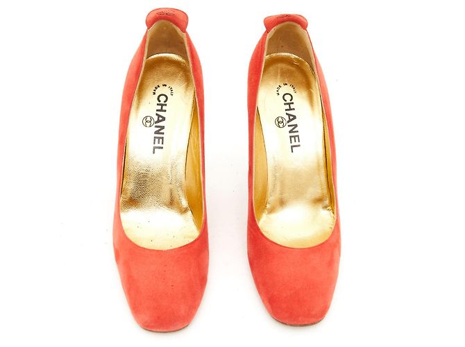 Chanel Tacchi EU39.5 Camoscio Arancione US8.5 UK6 - vista 3