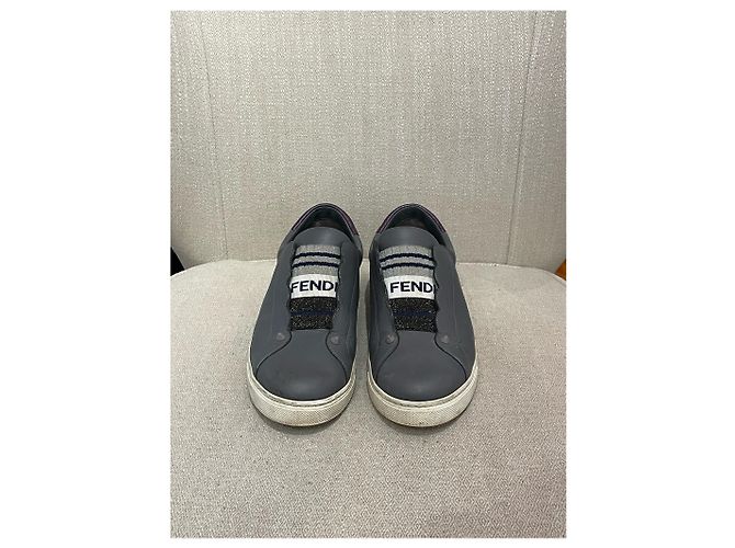 FENDI Sneakers T.EU 39 Leder Grau - Ansicht 2