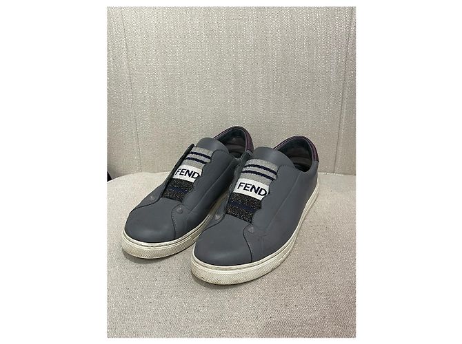 FENDI Sneakers T.EU 39 Leder Grau - Ansicht 3