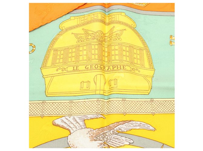 Hermès Foulard in seta HERMES "Le Géographe" progettato da Sandra Laroche Rosso - vista 10