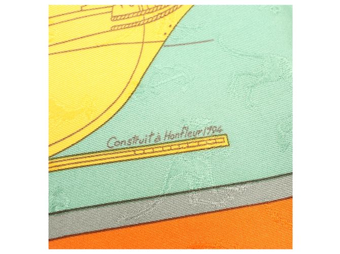 Hermès Foulard in seta HERMES "Le Géographe" progettato da Sandra Laroche Rosso - vista 13