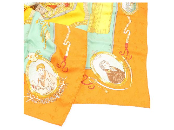 Hermès Foulard in seta HERMES "Le Géographe" progettato da Sandra Laroche Rosso - vista 3