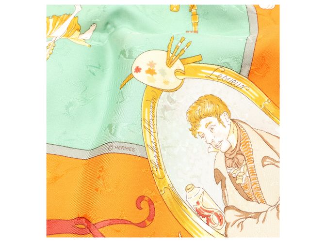 Hermès Foulard in seta HERMES "Le Géographe" progettato da Sandra Laroche Rosso - vista 4