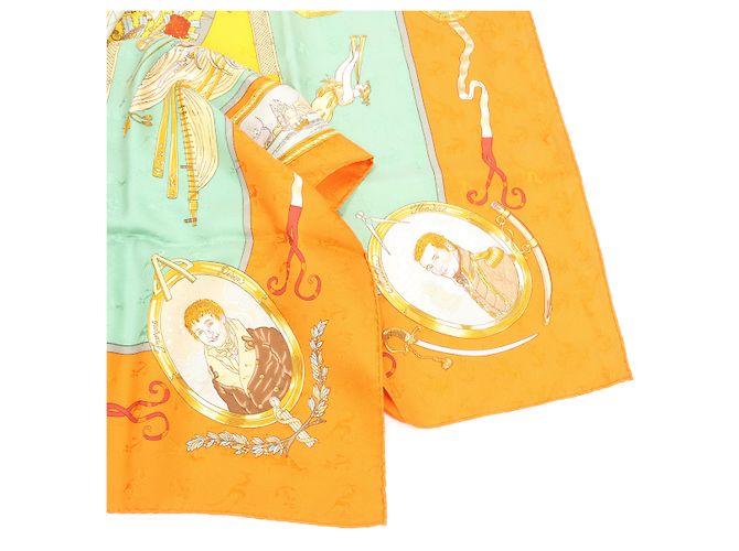 Hermès Foulard in seta HERMES "Le Géographe" progettato da Sandra Laroche Rosso - vista 5