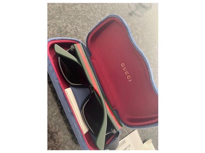 Marmont Occhiali da sole Gucci neri in pelle di capra Nero - vista 2