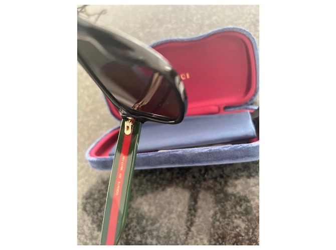 Marmont Occhiali da sole Gucci neri in pelle di capra Nero - vista 5