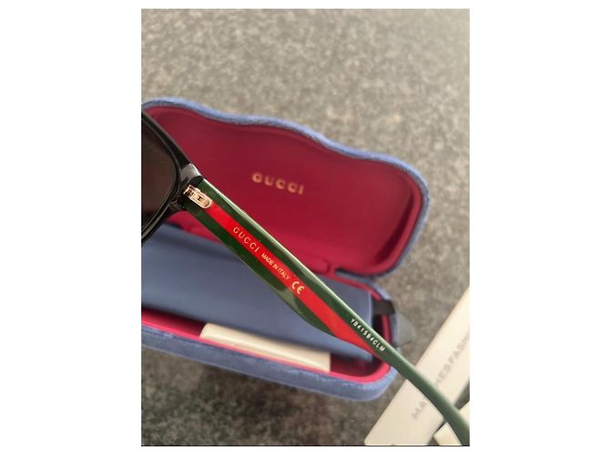 Marmont Occhiali da sole Gucci neri in pelle di capra Nero - vista 6