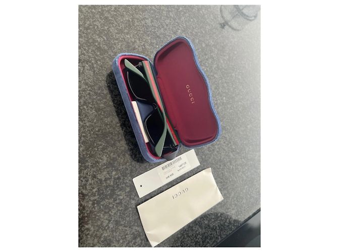 Marmont Occhiali da sole Gucci neri in pelle di capra Nero - vista 7