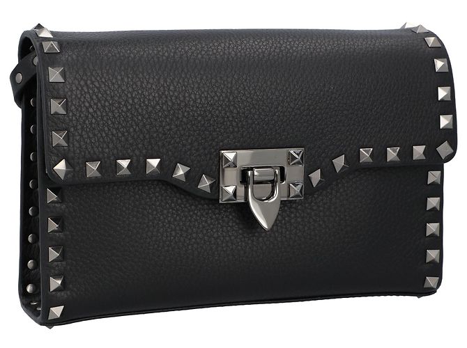 Valentino Garavani Borsa a spalla Small Rockstud Valentino Nero - vista 2