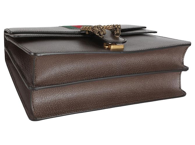 Gucci Marrone Pelle Testurizzata di Vitello Web Medio Dionysus - vista 2