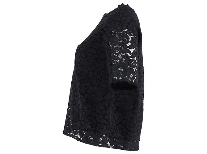 Top in pizzo a maniche corte Joseph in poliestere nero - vista 2