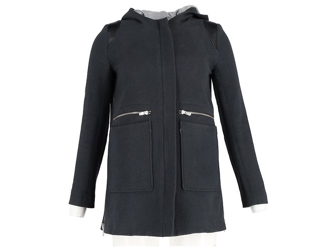 Giacca con cappuccio a zip Maje in cotone navy Blu Blu navy - vista 4