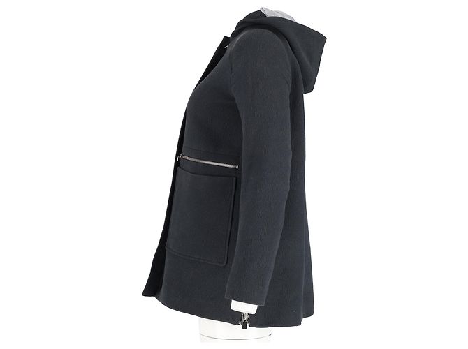 Giacca con cappuccio a zip Maje in cotone navy Blu Blu navy - vista 5