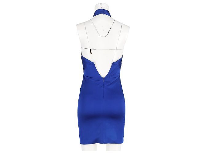Vestido Mini Halter Zac Posen en Satén Azul - vista 6