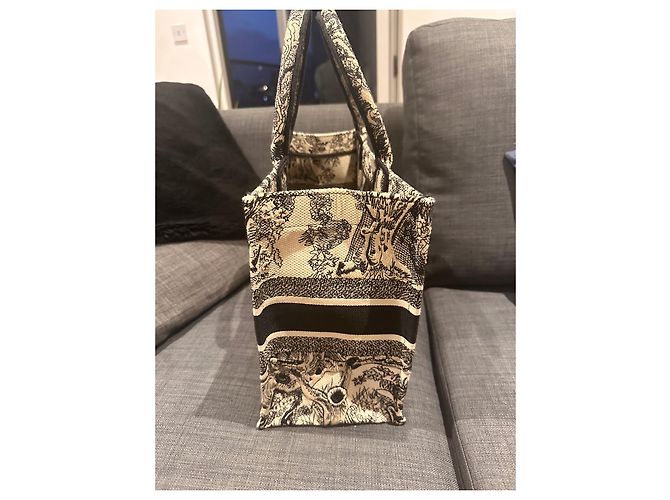 Borsa Tote Christian Dior Nera in Cotone Nero - vista 3