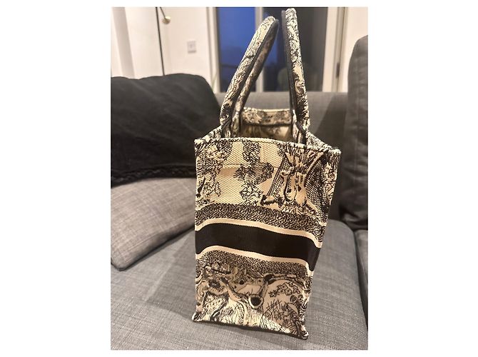 Borsa Tote Christian Dior Nera in Cotone Nero - vista 5