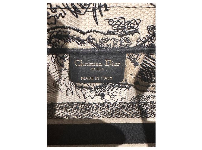 Borsa Tote Christian Dior Nera in Cotone Nero - vista 7