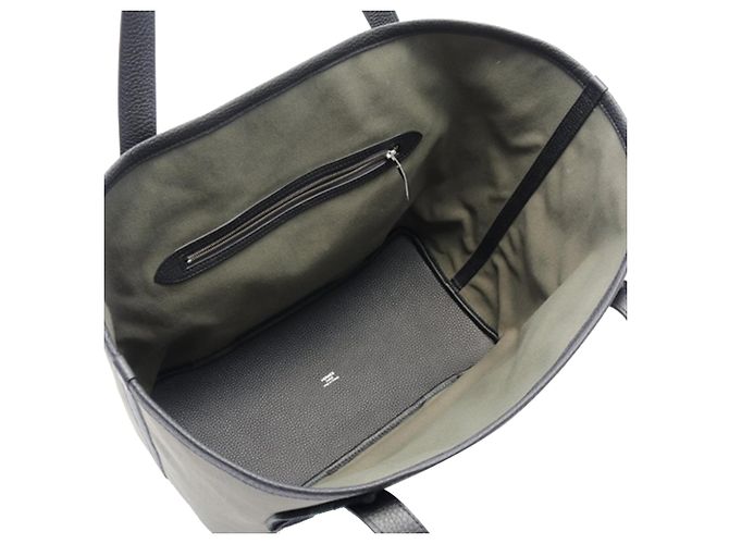 Trim Hermès Graue Canvas Pursangle Tote Braun Anthrazitgrau - Ansicht 3