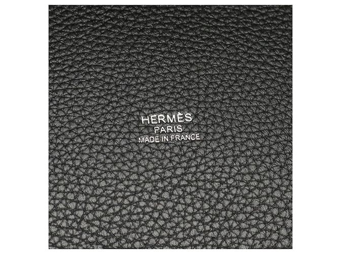 Trim Hermès Graue Canvas Pursangle Tote Braun Anthrazitgrau - Ansicht 4