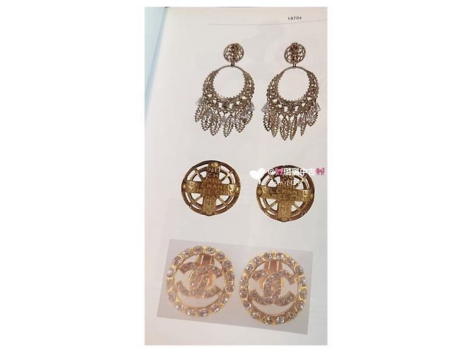 Chanel Orecchini a clip con strass degli anni '70 D'oro - vista 2