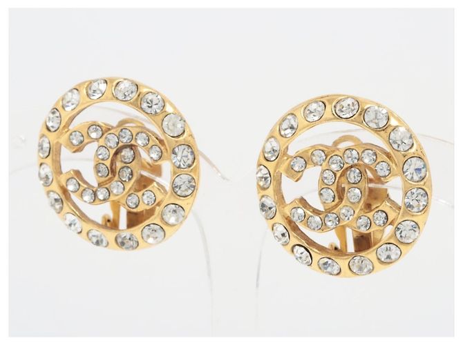 Chanel Orecchini a clip con strass degli anni '70 D'oro - vista 3