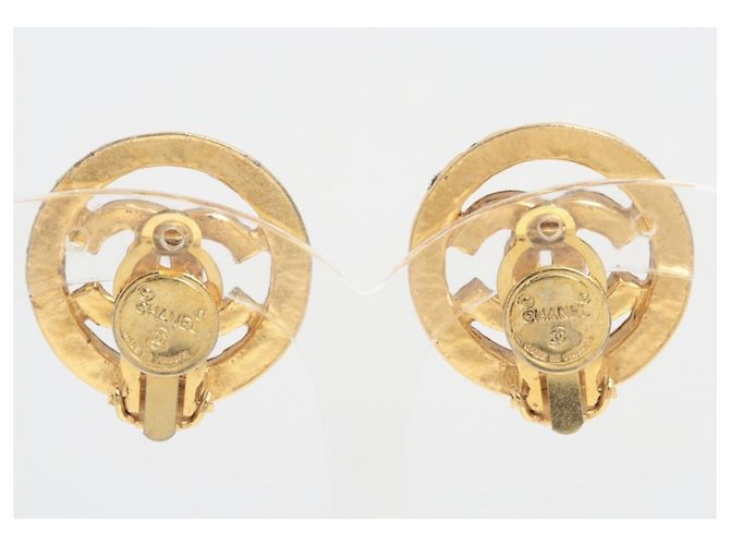Chanel Orecchini a clip con strass degli anni '70 D'oro - vista 4