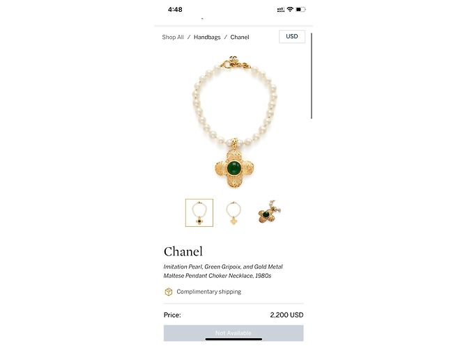 Cambon Collana vintage Chanel degli anni '80 D'oro - vista 4