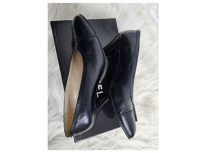 Décolleté Chanel in pelle nera Nero - vista 11