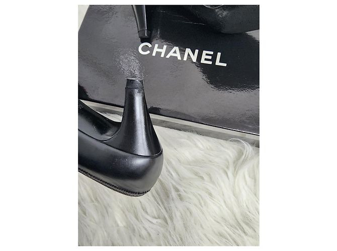 Décolleté Chanel in pelle nera Nero - vista 12