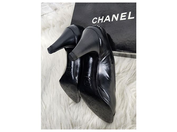 Décolleté Chanel in pelle nera Nero - vista 8