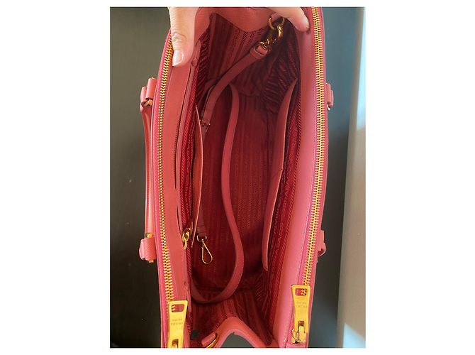 Borsa a mano Prada Galleria in pelle saffiano rosa - vista 10
