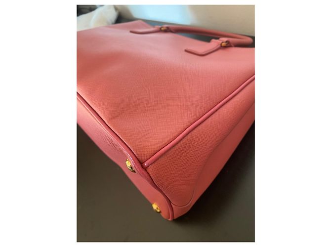 Borsa a mano Prada Galleria in pelle saffiano rosa - vista 12