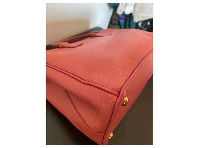 Borsa a mano Prada Galleria in pelle saffiano rosa - vista 13