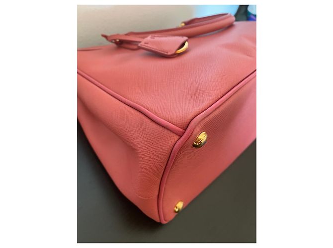 Borsa a mano Prada Galleria in pelle saffiano rosa - vista 14