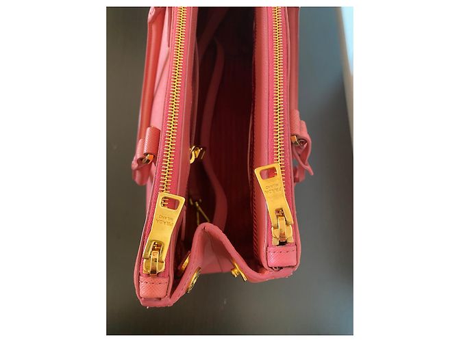 Borsa a mano Prada Galleria in pelle saffiano rosa - vista 17