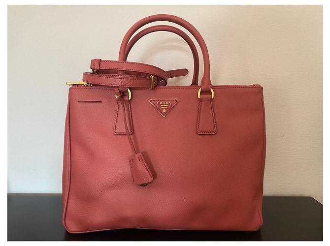 Borsa a mano Prada Galleria in pelle saffiano rosa - vista 2
